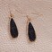 Humble Chic Simulated Druzy Drop Dangles Sparkly Long Teardrop Dangly Earrings for Women Gold Tone Black Stone