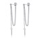 SLUYNZ Solid 925 Sterling Silver Bar Dangle Earrings for Women Minimalist Dangle Earrings Threader Chain ASilver