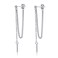 SLUYNZ Solid 925 Sterling Silver Bar Dangle Earrings for Women Minimalist Dangle Earrings Threader Chain ASilver