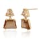 Elaximn Small Hypoallergenic Brown Crystal Dangle Earrings for Women Fashionable Amber Drops Ideal for Sensitive Ears