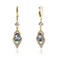 Sonateomber Light Blue Crystal Birthstone Drop Dangle Earrings for Women Sparkly Elegant Gemstone Teardrop Dangly Gold Leverback Small Hoop Infinity Wedding Prom Jewelry Gift