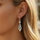 Sonateomber Light Blue Crystal Birthstone Drop Dangle Earrings for Women Sparkly Elegant Gemstone Teardrop Dangly Gold Leverback Small Hoop Infinity Wedding Prom Jewelry Gift