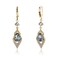 Sonateomber Light Blue Crystal Birthstone Drop Dangle Earrings for Women Sparkly Elegant Gemstone Teardrop Dangly Gold Leverback Small Hoop Infinity Wedding Prom Jewelry Gift