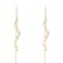 Sonateomber Long Spiral Chain Dangle Threader Earrings for Women Dainty Cute Cubic Zirconia Geometric Curve Twisted Drop Dangling Thread Earrings Prom Wedding Fashion Jewelry Gift