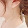 Sonateomber Long Spiral Chain Dangle Threader Earrings for Women Dainty Cute Cubic Zirconia Geometric Curve Twisted Drop Dangling Thread Earrings Prom Wedding Fashion Jewelry Gift