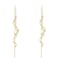Sonateomber Long Spiral Chain Dangle Threader Earrings for Women Dainty Cute Cubic Zirconia Geometric Curve Twisted Drop Dangling Thread Earrings Prom Wedding Fashion Jewelry Gift