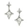 Sonateomber Silver Star Drop Dangle Earrings for Women Trendy Unique Sparkly Rhinestone Fourpoint Star Dangling Hypoallergenic Stud Fashion Prom Jewelry Gift