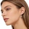 Sonateomber Silver Star Drop Dangle Earrings for Women Trendy Unique Sparkly Rhinestone Fourpoint Star Dangling Hypoallergenic Stud Fashion Prom Jewelry Gift