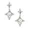 Sonateomber Silver Star Drop Dangle Earrings for Women Trendy Unique Sparkly Rhinestone Fourpoint Star Dangling Hypoallergenic Stud Fashion Prom Jewelry Gift