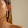 Sriomu Natural Healing Stone Fishhoop Dangle Drop Earrings Statement Gold silver earrings