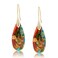 Sriomu Natural Healing Stone Fishhoop Dangle Drop Earrings Statement Gold silver earrings