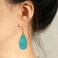 Sriomu Natural Healing Stone Fishhoop Dangle Drop Earrings Statement Gold silver earrings