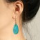 Sriomu Natural Healing Stone Fishhoop Dangle Drop Earrings Statement Gold silver earrings