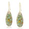 Sriomu Natural Healing Stone Fishhoop Dangle Drop Earrings Statement Gold silver earrings