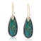 Sriomu Natural Healing Stone Fishhoop Dangle Drop Earrings Statement Gold silver earrings