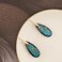 Sriomu Natural Healing Stone Fishhoop Dangle Drop Earrings Statement Gold silver earrings