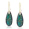 Sriomu Natural Healing Stone Fishhoop Dangle Drop Earrings Statement Gold silver earrings