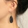 Sriomu Natural Healing Stone Fishhoop Dangle Drop Earrings Statement Gold silver earrings