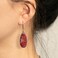 Sriomu Natural Healing Stone Fishhoop Dangle Drop Earrings Statement Gold silver earrings
