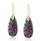 Sriomu Natural Healing Stone Fishhoop Dangle Drop Earrings Statement Gold silver earrings