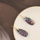 Sriomu Natural Healing Stone Fishhoop Dangle Drop Earrings Statement Gold silver earrings