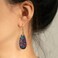 Sriomu Natural Healing Stone Fishhoop Dangle Drop Earrings Statement Gold silver earrings