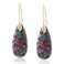 Sriomu Natural Healing Stone Fishhoop Dangle Drop Earrings Statement Gold silver earrings