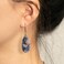 Sriomu Natural Healing Stone Fishhoop Dangle Drop Earrings Statement Gold silver earrings