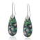 Sriomu Natural Healing Stone Fishhoop Dangle Drop Earrings Statement Gold silver earrings Green BlueSilver Hook