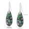 Sriomu Natural Healing Stone Fishhoop Dangle Drop Earrings Statement Gold silver earrings Green BlueSilver Hook