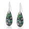 Sriomu Natural Healing Stone Fishhoop Dangle Drop Earrings Statement Gold silver earrings Green BlueSilver Hook