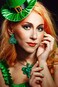 XOCARTIGE St Patricks Day Earrings Beaded Green Leaf Earring for Women Handmade Lucky Shamrock Hat Drop Dangle Earrings Irish Holiday Jewelry Gift Leaf