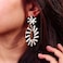 FANCY SHINY Statement Raffia Earrings Boho Drop Dangle Earrings for Women Handmade Fashion Earring Bohemian Gift JewelryIvoryBlack