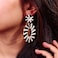 FANCY SHINY Statement Raffia Earrings Boho Drop Dangle Earrings for Women Handmade Fashion Earring Bohemian Gift JewelryIvoryBlack