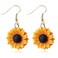 NC Sunflower Earring Resin Sunflower Daisy Dangle Drop Earrings for Women Sunshine Jewelryresin