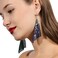Suyi Trendy Women Earrings Metal Mesh Grid Sequins Tassel Long Drop Dangle Earrings Multicolor
