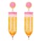 CEALXHENY Teacher Earrings Beaded Pencil Earrings for Women Handmade Beaded Dangle Drop Earring Back To School Teacher Appreciation Gift Yellow