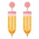 CEALXHENY Teacher Earrings Beaded Pencil Earrings for Women Handmade Beaded Dangle Drop Earring Back To School Teacher Appreciation Gift Yellow