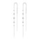 Ritach Threader Earrings for Women 925 Sterling Silver Plated Cubic Zirconia Long Dangle Drop Earrings for Prom Jewelry