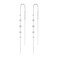 Ritach Threader Earrings for Women 925 Sterling Silver Plated Cubic Zirconia Long Dangle Drop Earrings for Prom Jewelry