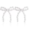 TONLUYAX Pearl Bow Earrings for Women Pearl Dangle Drop Earrings Bow Knot Stud Earrings Wedding Trendy Jewelry