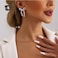 TONLUYAX Pearl Bow Earrings for Women Pearl Dangle Drop Earrings Bow Knot Stud Earrings Wedding Trendy Jewelry