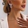 TONLUYAX Pearl Bow Earrings for Women Pearl Dangle Drop Earrings Bow Knot Stud Earrings Wedding Trendy Jewelry