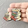 twinkle eye Color Classics Stackable Book Hanging Earrings Personality Beginning Season Teacher Student Gifts Book Earrings Double Sided Color Painting for Women