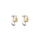 Uarein Two Tone Teardrop Stud Earring for Women Gold Silver Front Back Oval Bean Dangle Earrings Cute Post Ball Earrings Lightweight Chunky Jewelry Gifts Teardrop
