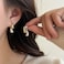 Uarein Two Tone Teardrop Stud Earring for Women Gold Silver Front Back Oval Bean Dangle Earrings Cute Post Ball Earrings Lightweight Chunky Jewelry Gifts Teardrop