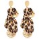 JNONL Unique Handmade Bohemian Round Leopard Acrylic Dangle Drop Earrings Statement Vintage 60s 70s Long Chain Resin Disk Stud Earrings for Women Boho Lightweight Summer Beach Jewelry Leopard Print
