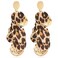 JNONL Unique Handmade Bohemian Round Leopard Acrylic Dangle Drop Earrings Statement Vintage 60s 70s Long Chain Resin Disk Stud Earrings for Women Boho Lightweight Summer Beach Jewelry Leopard Print