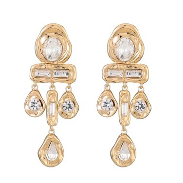 Upowka Statement GoldTone Crystal Drop Dangle EarringsParty Prom JewelryGreat Gift for women