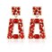 VANGETIMI Red Rhinestone Rectangle Dangle Earrings Colorful Crystal Geometric Drop Statement Earrings for Women